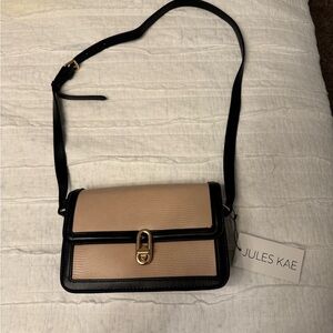 Jules Kae Beige and Black Crossbody Bag
